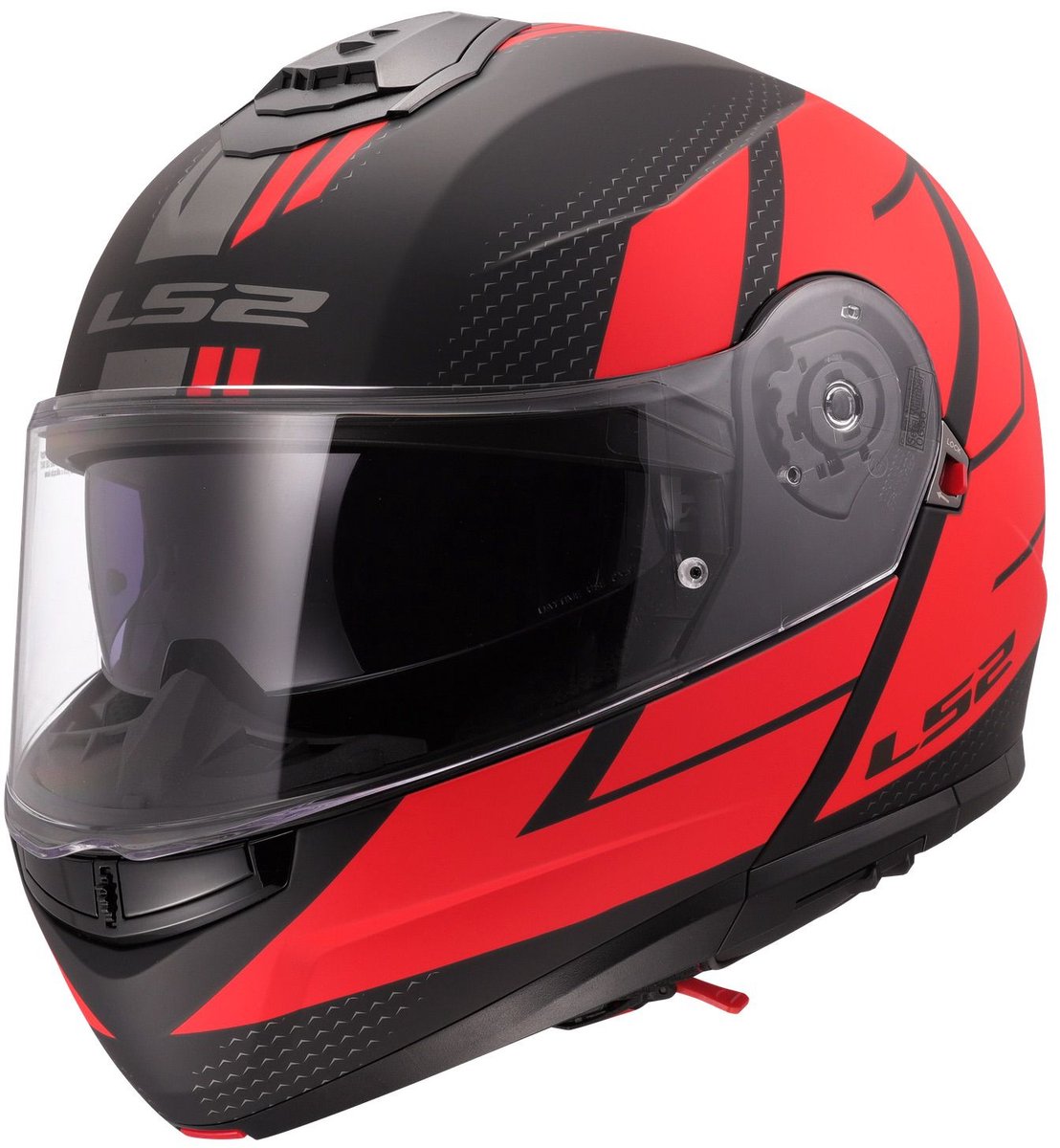 LS2 FF908 Strobe II systeemhelm Code zwart rood XL