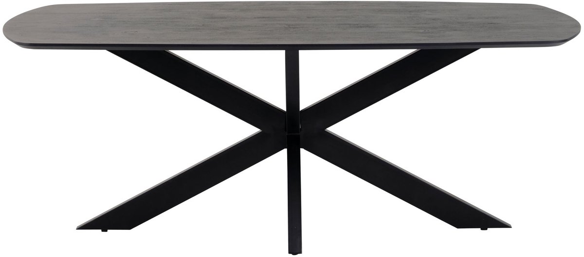 Eettafel Akagi 160 cm Deens ovaal Acacia - Zwart