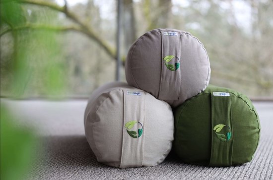 Ecoyogi Yogabolster Eco Katoen Blauw - 60 x 20 cm (Lengte x Diameter) - 4 KG - Wasbare Buitenhoes - Aanpasbare Boekweit Vulling - 100% Gecertificeerd Biologisch Katoen - GOTS Gecertificeerd - Duurzame Yoga bolster - Yoga rol van Ecoyogi — afbeelding 4
