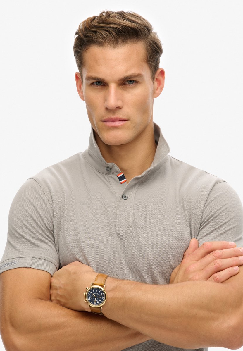 Superdry City Pique Korte Mouw Poloshirt 2XL Man Grijs