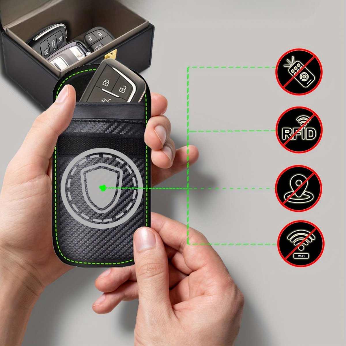 2-Pack Faraday Bag Key Fob Protector RFID-signaalblokkerende sleuteltas Anti-diefstal kopen vanaf een prijs van 7.17