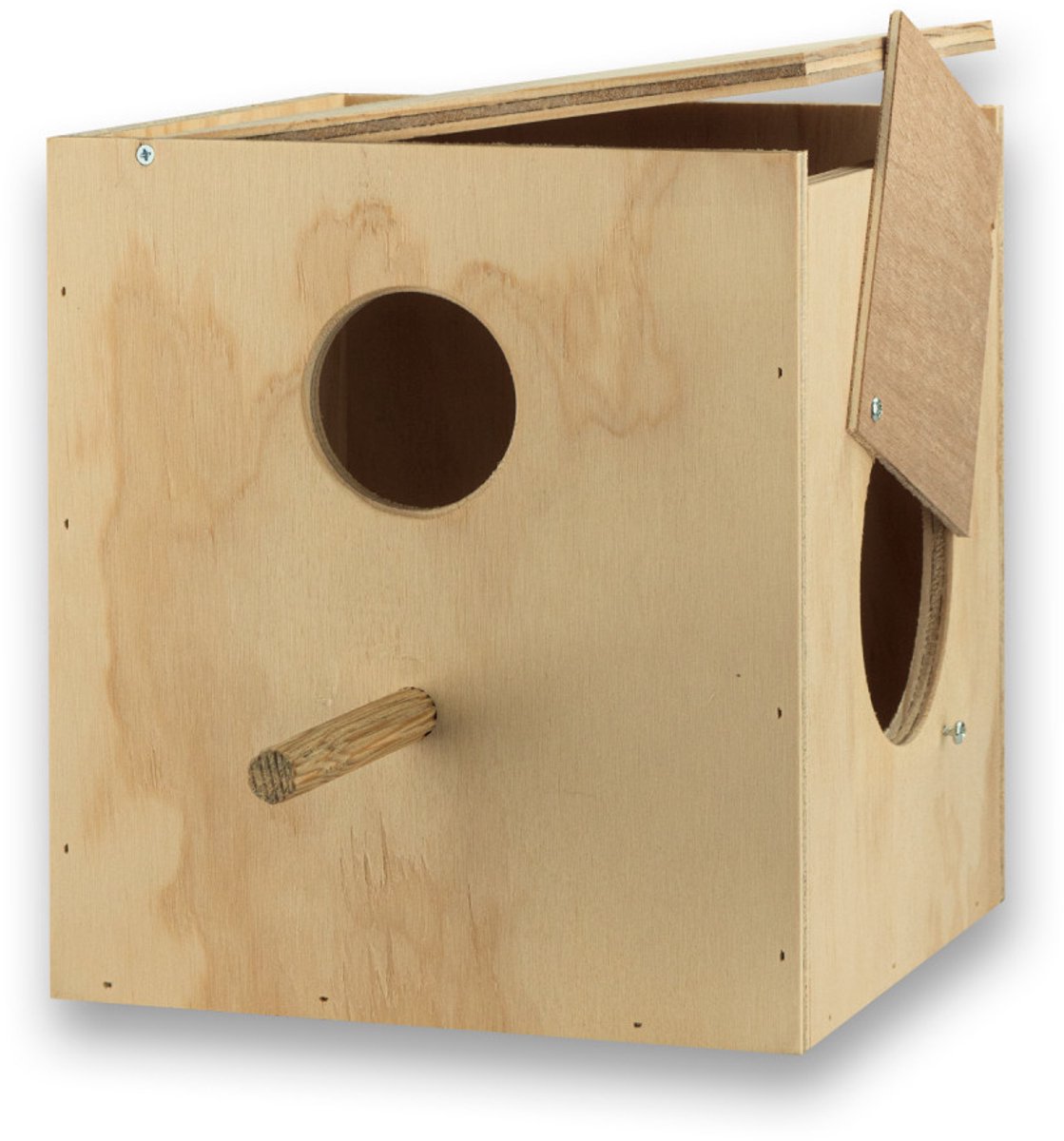Broedblok voor de Elegant parkiet | Veilig en comfortabel nest voor succesvolle kweek - Vogelhuisje - Nestkastje - Vogel Huis - Kijkluik rechts - Broedblokken voor parkieten - Nesten - Nestkasten / vogelhuisjes