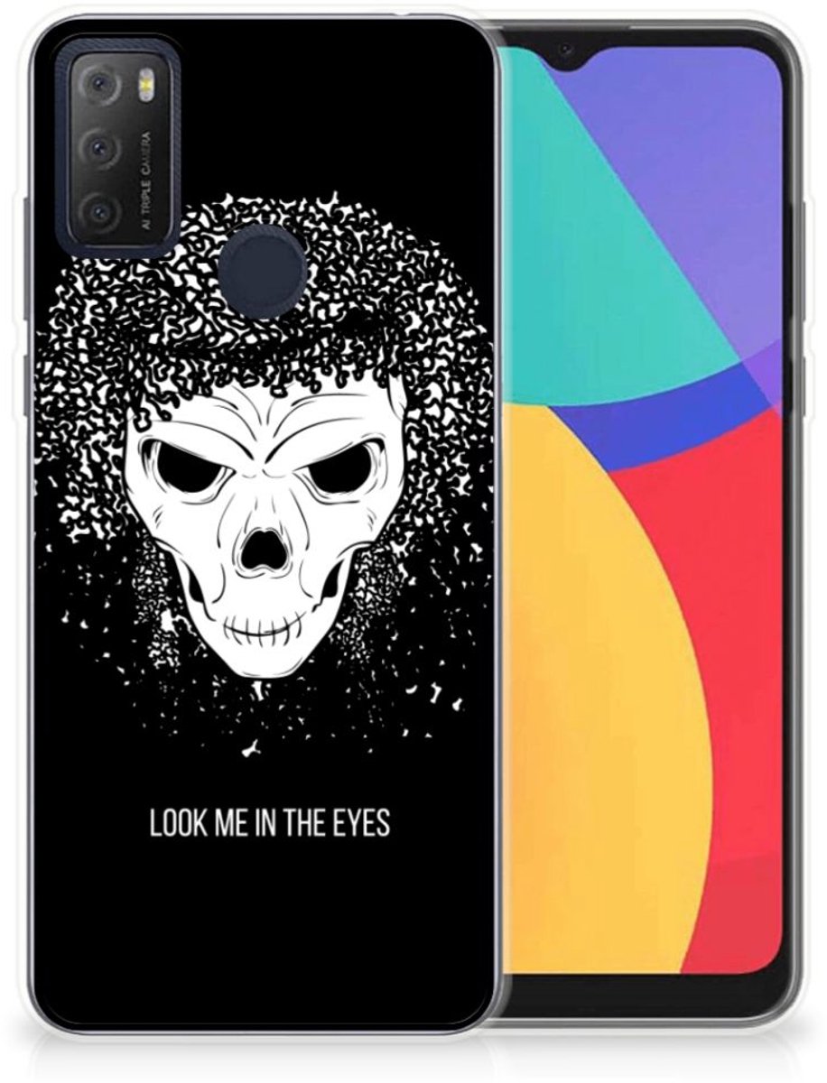Silicone Back Case Alcatel 1S (2021) Skull Hair