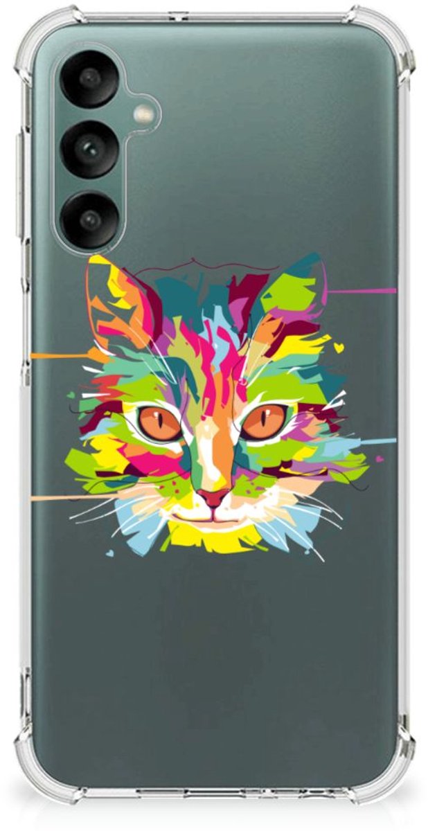 Samsung Galaxy A24 Stevig Bumper Hoesje Cat Color