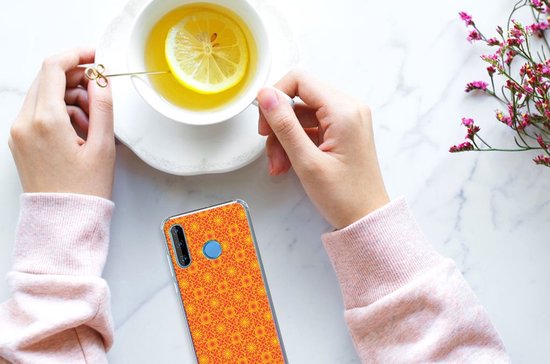 Coque Huawei P30 Lite Transparente en Silicone Batik Orange