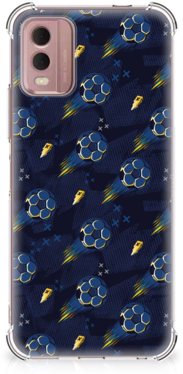 Doorzichtige Silicone Hoesje voor Nokia C32 Voetbal