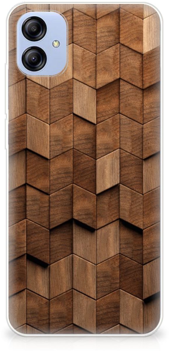 Bumper Hoesje voor Samsung Galaxy A04e Wooden Cubes