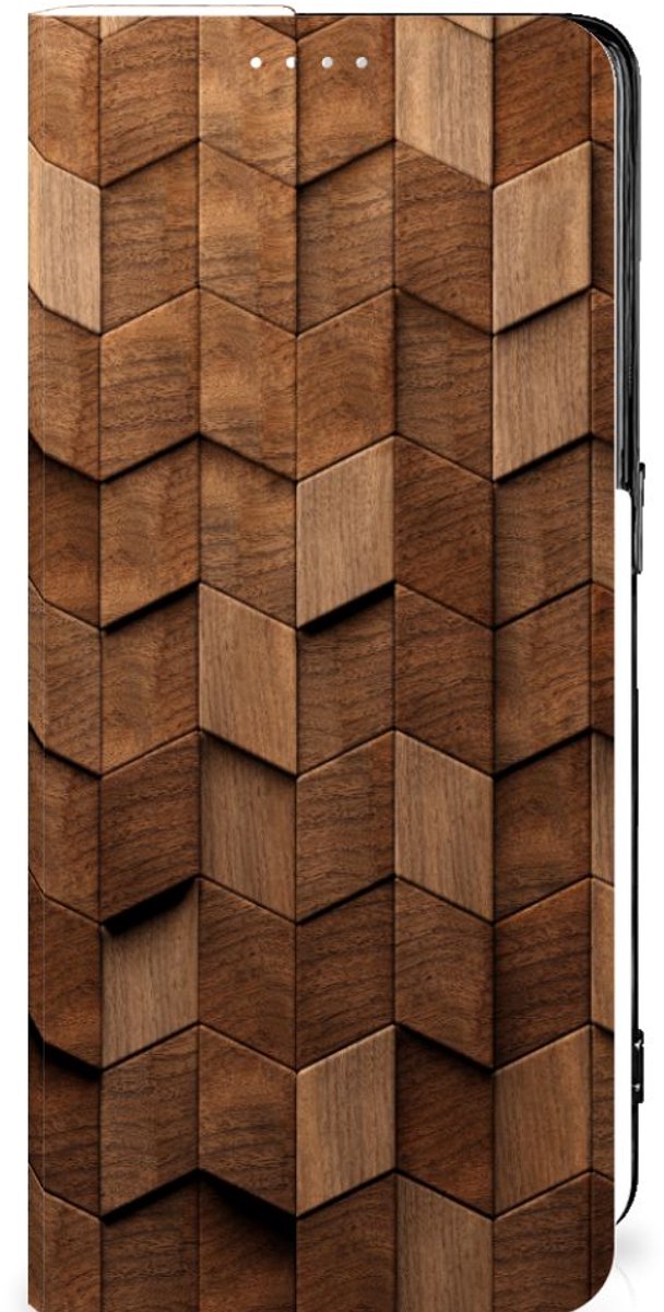 Book Wallet Case voor OPPO Reno8 Pro Wooden Cubes