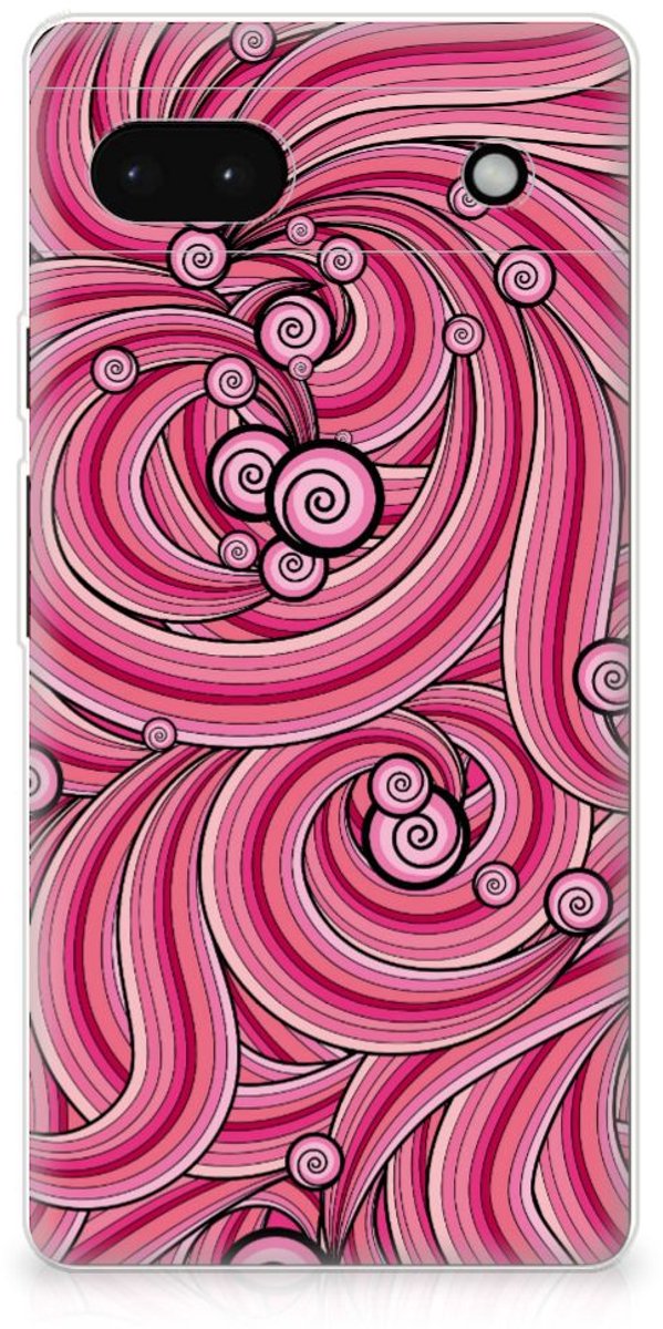 Google Pixel 6A Hoesje maken Swirl Pink
