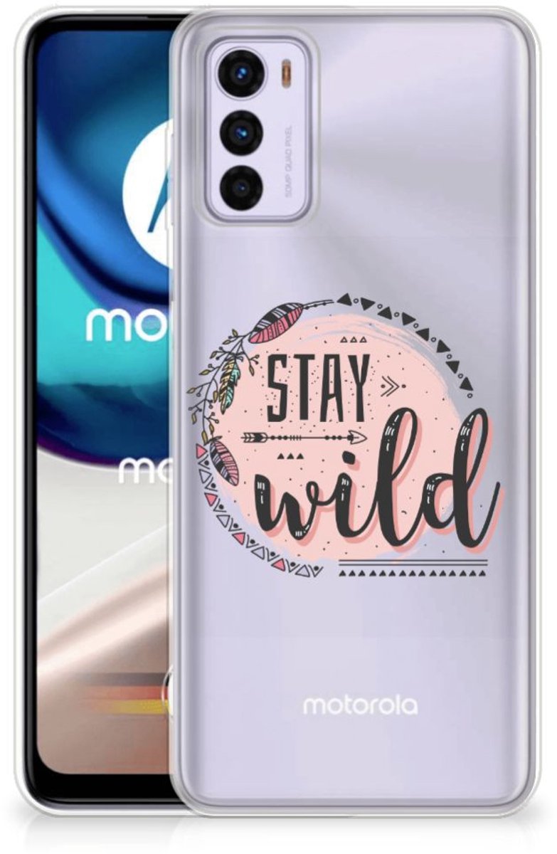 Motorola Moto G42 Telefoonhoesje met Naam Boho Stay Wild