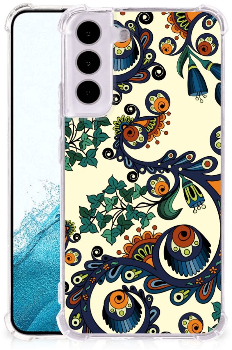 TPU Case Anti-Shock voor Anti Shock Case Samsung Galaxy S22 Barok Flower