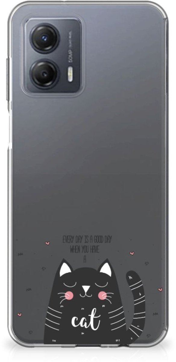 Motorola Moto G53 Telefoonhoesje met Naam Cat Good Day