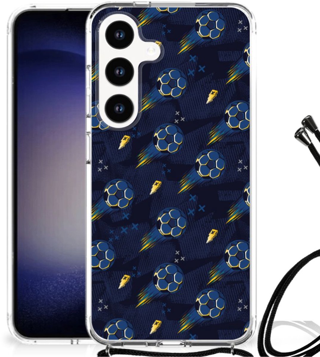 Doorzichtige Silicone Hoesje voor Samsung Galaxy S24 Voetbal