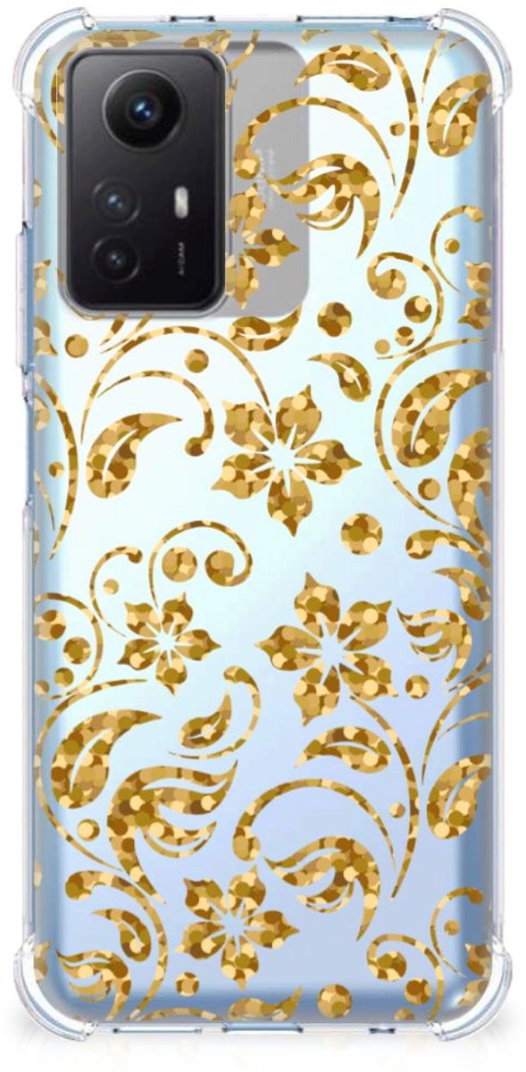 Xiaomi Redmi Note 12s Case Gouden Bloemen