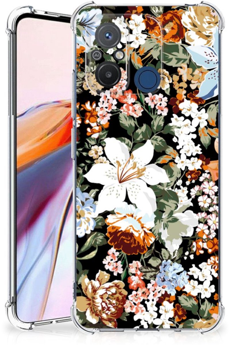 Case voor Xiaomi Redmi 12C Dark Flowers