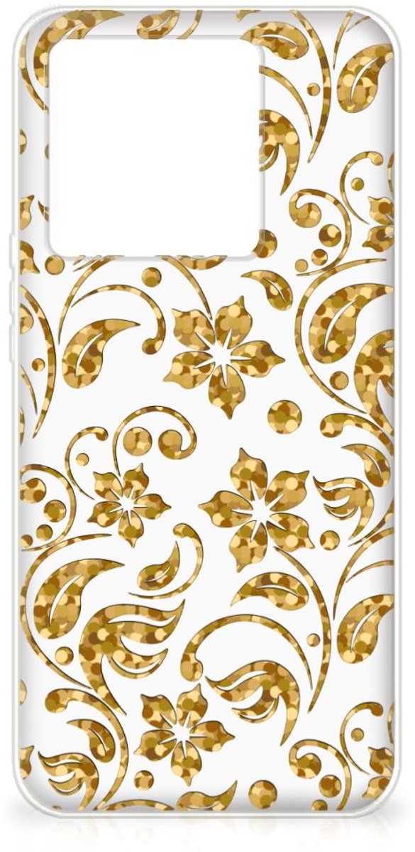 Xiaomi 13T TPU Case Gouden Bloemen