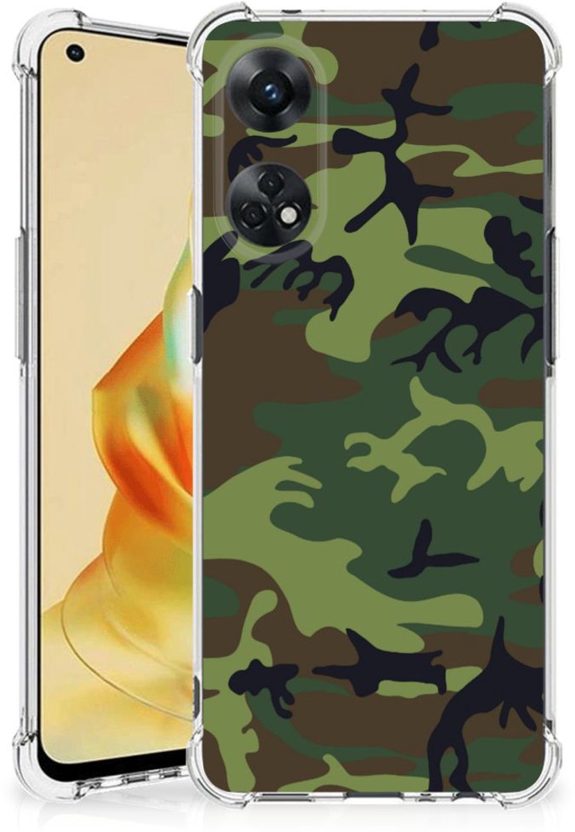 OPPO Reno8 T 4G Doorzichtige Silicone Hoesje Army Dark