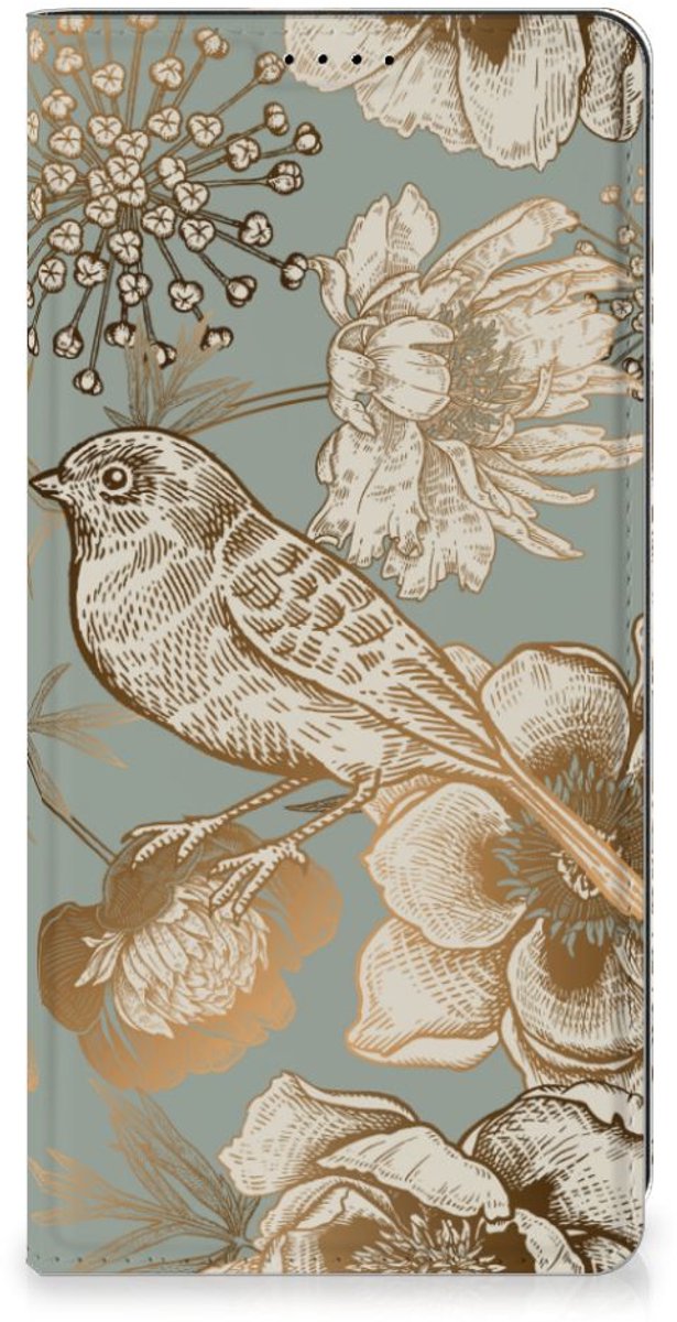 Smart Cover voor Samsung Galaxy S23 FE Vintage Bird Flowers