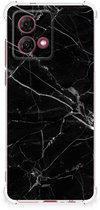 Motorola Moto G84 Anti-Shock Hoesje Marmer Zwart - Origineel Cadeau Vader