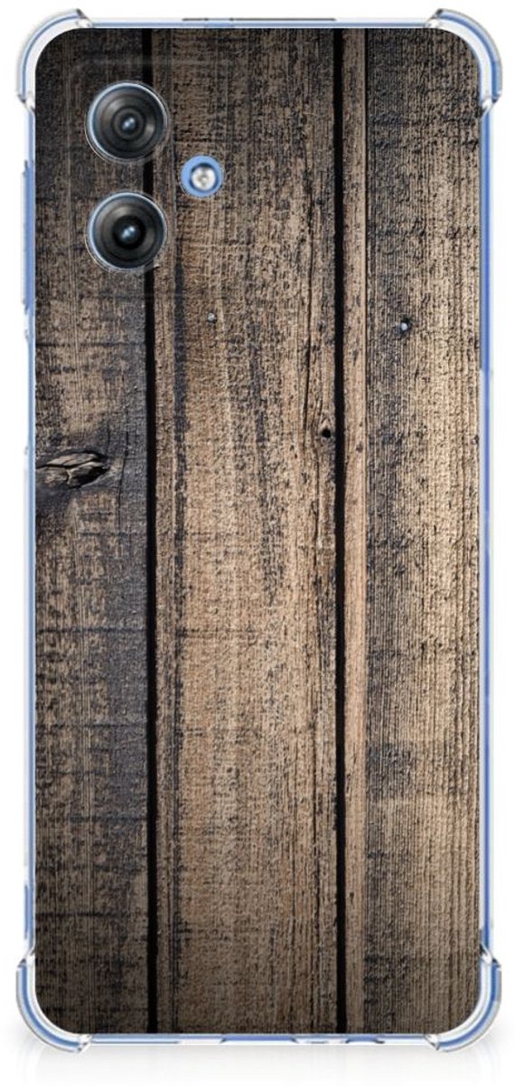 Motorola Moto G54 Stevig Telefoonhoesje Steigerhout