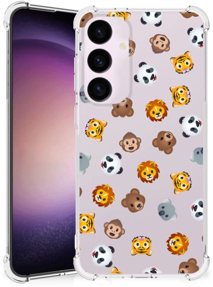 Doorzichtige Silicone Hoesje voor Samsung Galaxy S24 Plus Dieren Emojis