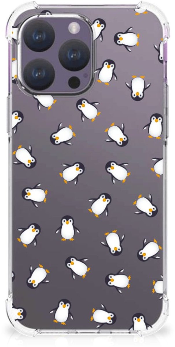 Doorzichtige Silicone Hoesje voor iPhone 15 Pro Max Pinguïn