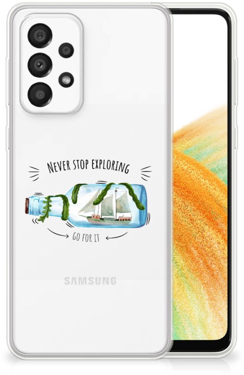 Samsung Galaxy A33 5G Telefoonhoesje met Naam Boho Bottle