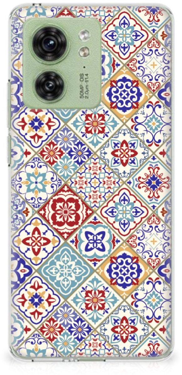 Motorola Edge 40 TPU Siliconen Hoesje Tiles Color