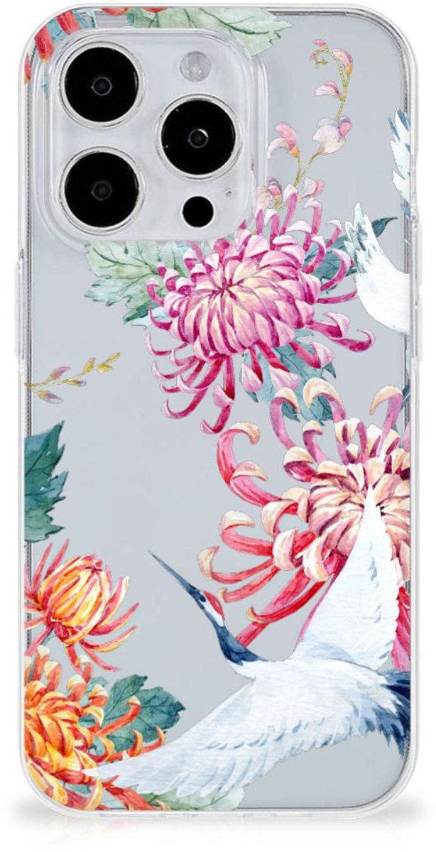 iPhone 15 Pro Max TPU Hoesje Bird Flowers