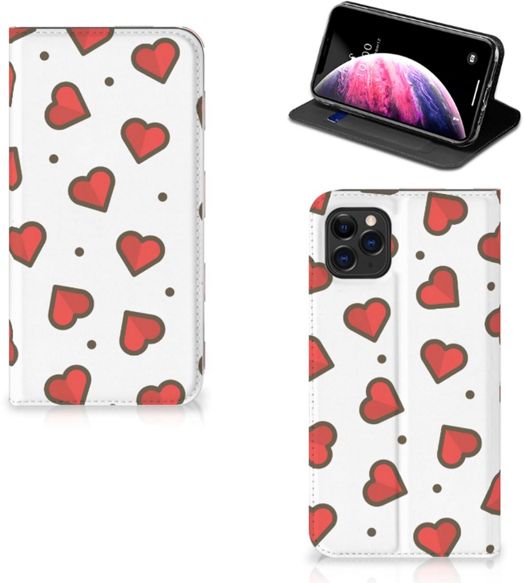 Apple iPhone 11 Pro Max Hoesje met Magneet Hearts