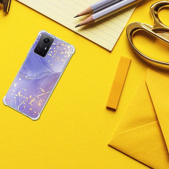 TPU Case Anti-Shock voor Back Cover voor Xiaomi Redmi Note 12s Watercolor Paars