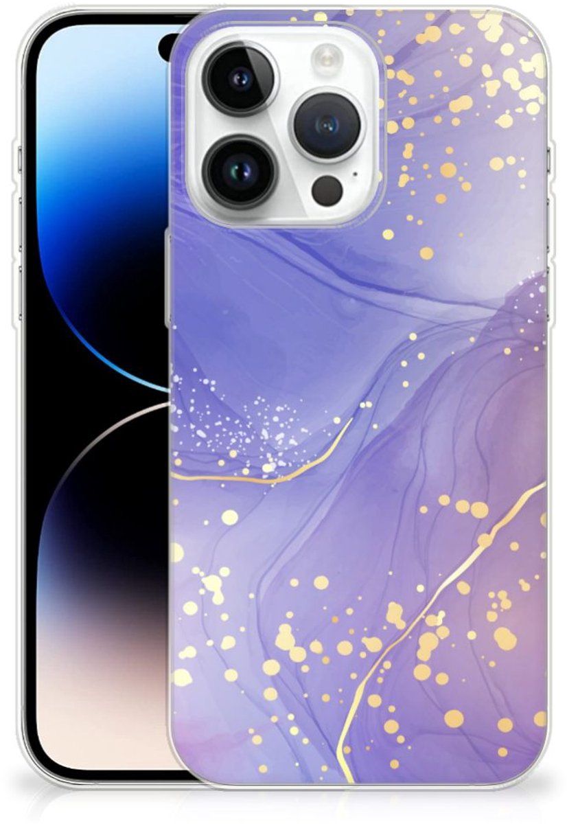 Hoesje maken voor iPhone 14 Pro Max Watercolor Paars