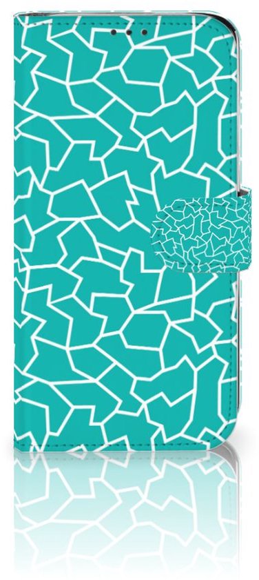 Tenphone Etui Coque pour Xiaomi Mi A2 Lite Portefeuille Cracks Blue