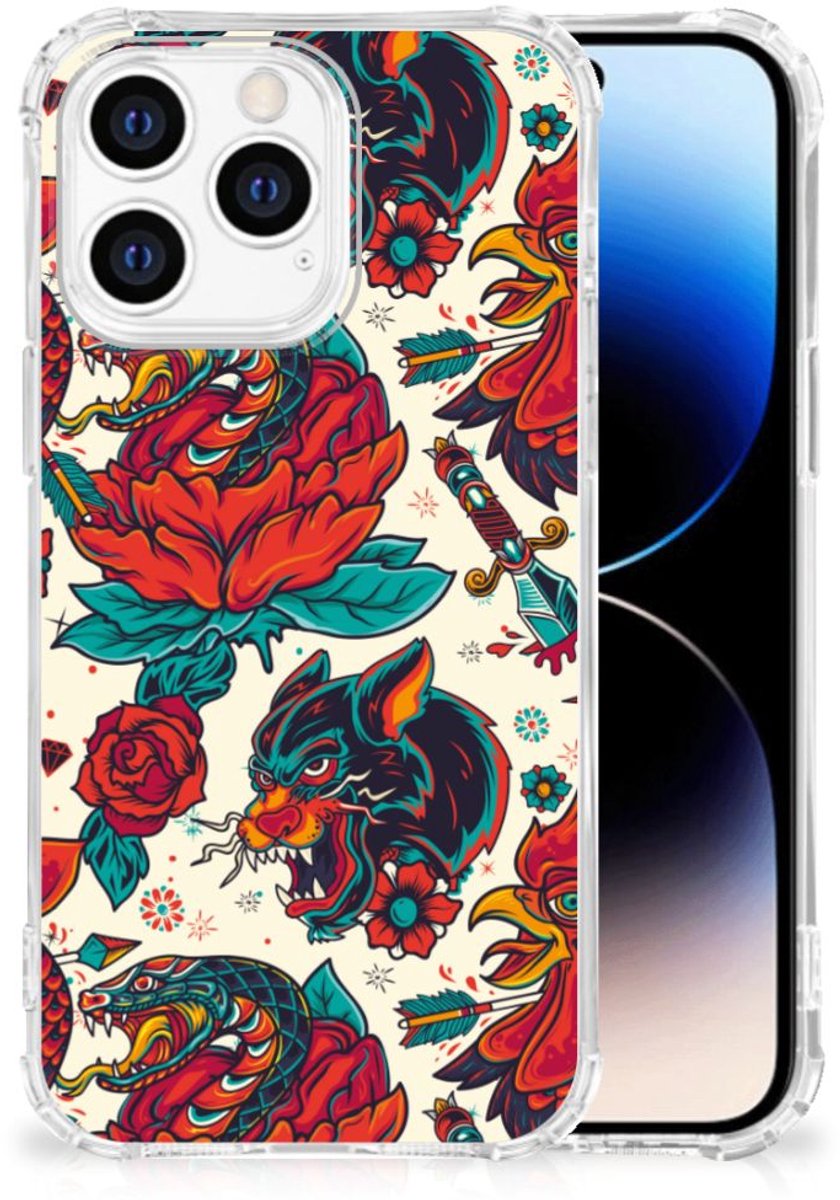 Anti-shock Hoesje met foto voor iPhone 14 Pro Old Skool