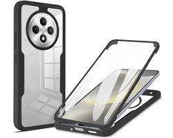 Hoesje voor Oppo Reno12 F/Reno12 FS - Phonesta Slim Protect 360 Case met Screenprotector - Zwart