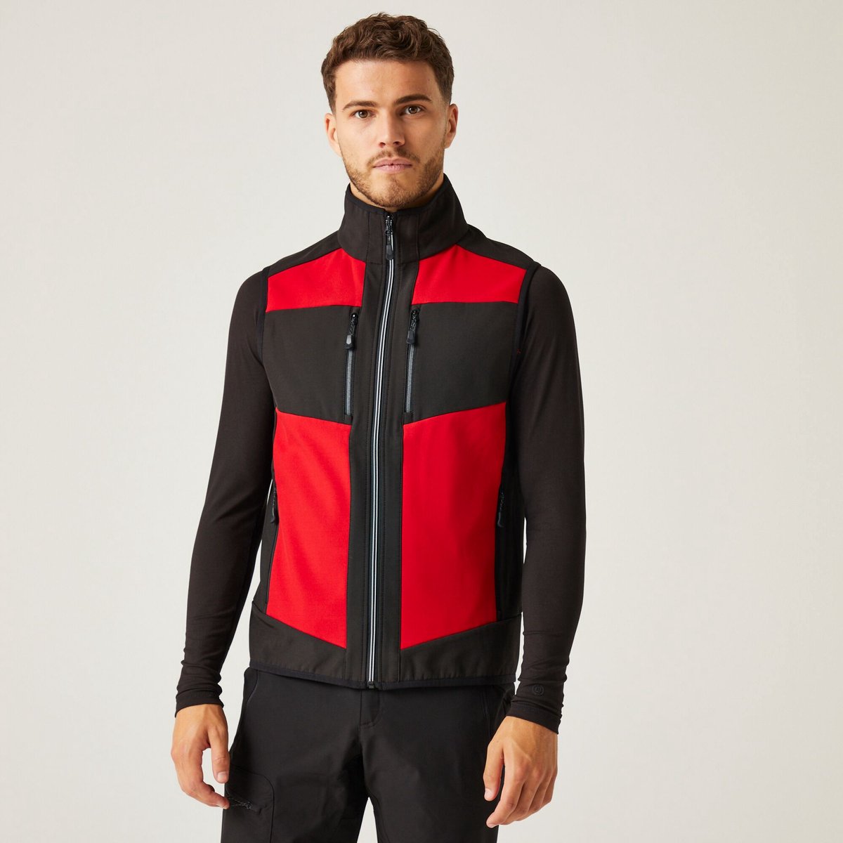 Jas Volwassenen Stretch Softshell Wind- En Waterdicht Hybrid Bodywarmer Rood