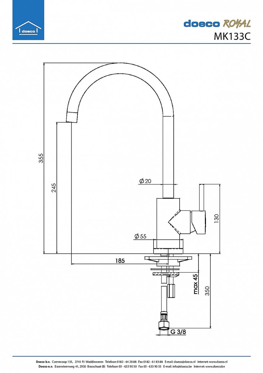 Keukenkraan Royal OZ 133-T7 Chroom