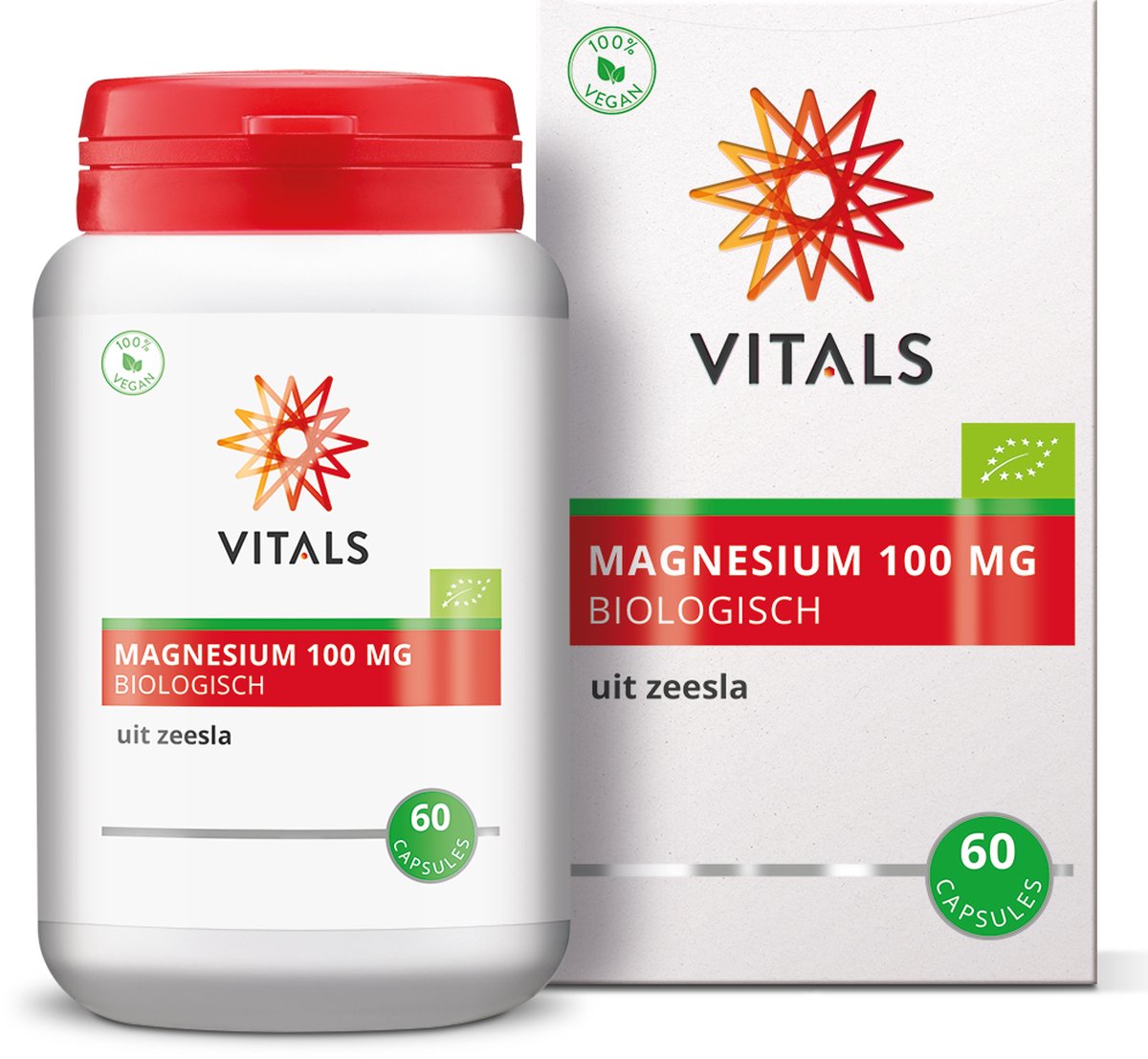 Goedkoopste Vitals Magnesium Biologisch 100 mg - 60 capsules - mineralen. Biologische magnesium uit zeesla.
