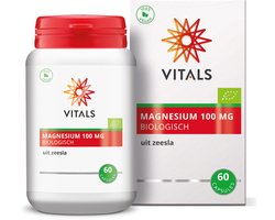 Vitals Magnesium Biologisch 100 mg - 60 capsules - mineralen. Biologische magnesium uit zeesla NL-BIO-01