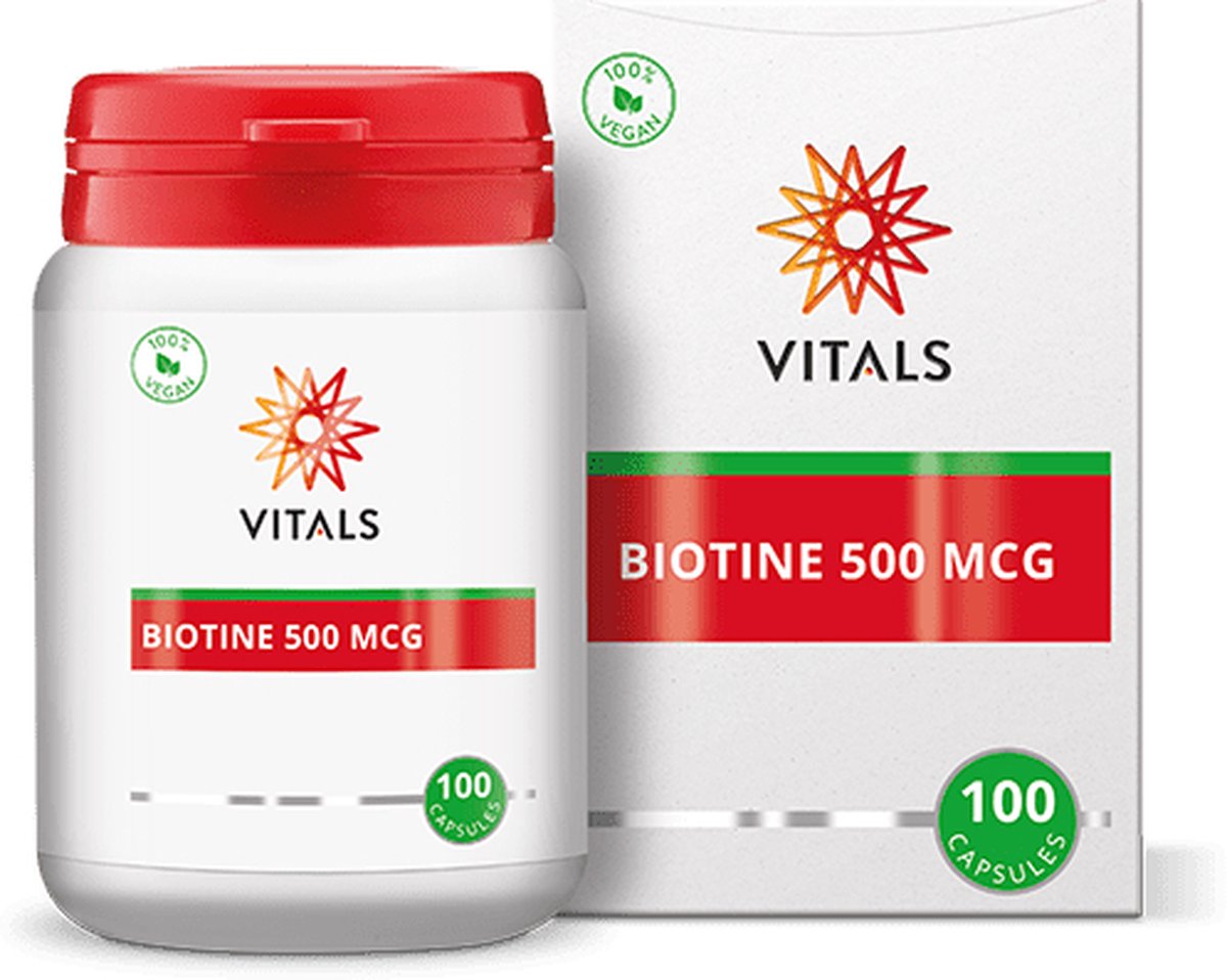 Goedkoopste Vitals Biotine 500 mcg - 100 capsules. Bevat een hoge dosering in zuivere vorm.