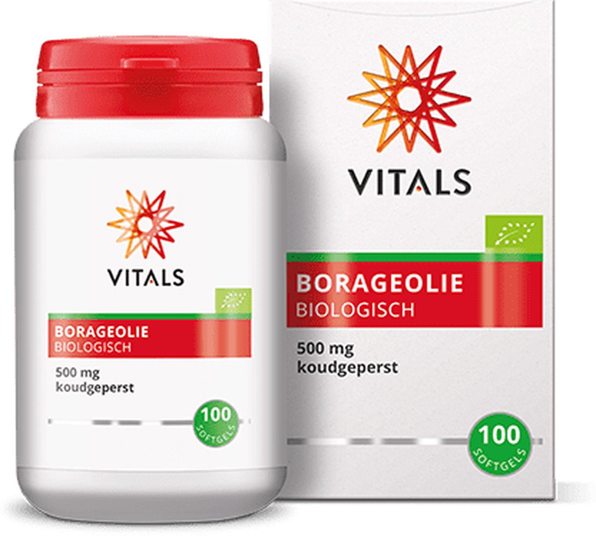 Goedkoopste Vitals Borageolie Biologisch 500 mg koudgeperst - 100 softgels - omega 6. Rijk aan gammalinoleenzuur (GLA).