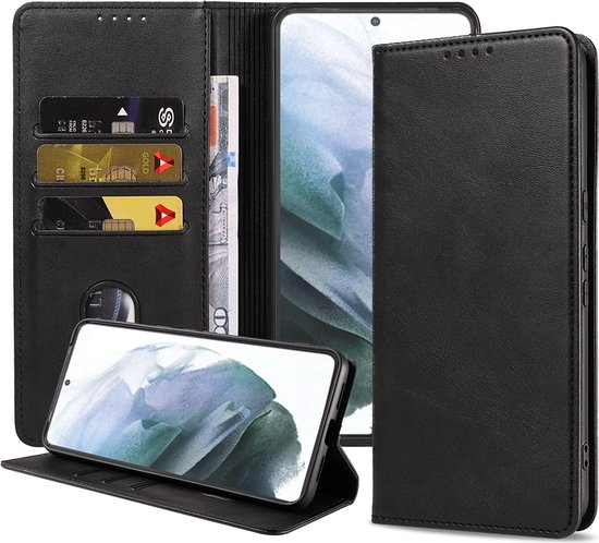 Smartphonica Samsung Galaxy S21 Plus Étui en similicuir avec fermeture magnétique et porte-cartes Book Case - Noir / Similicuir / Book Case