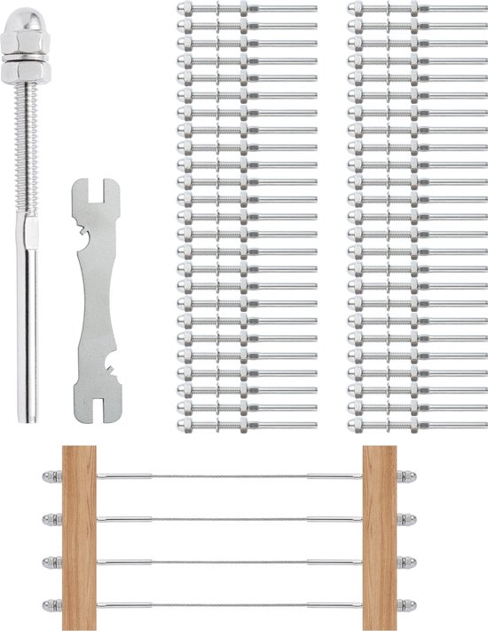 VEVOR 61-Pack Kabelrails Met Boutspanning 0,32 cm Eindklemmen voor Doe ...