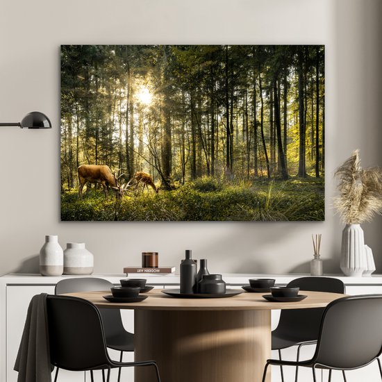 Décoration murale Métal - Aluminium - Cerf - Nature - Forêt - 120x80 cm
