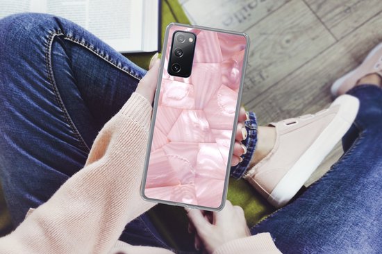 Telefoonhoesje Geschikt voor Samsung Galaxy S20 FE hoesje - Natuursteen - Parelmoer - Luxe - Siliconen Telefoonhoesje Telefoonhoesje