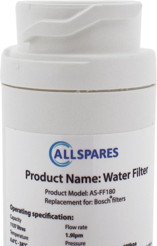 AllSpares Waterfilter (4x) voor Koelkast geschikt voor Bosch Siemens Neff UltraClarity 11034151 / 11028820 / KB1000