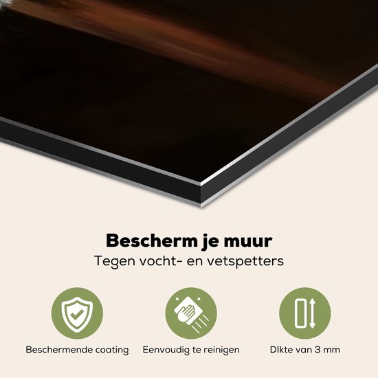 Crédence de Cuisinière en Aluminium 100x50 cm - Nature morte - Pêches - Vintage - Écran Pare-éclaboussures pour Plaque de Cuisson - Protection Murale