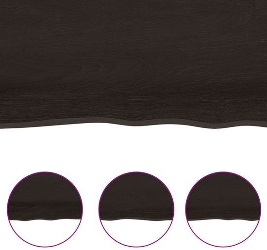 Plateau de table en chêne The Living Store - 140 x 60 x 4 cm - Gris foncé