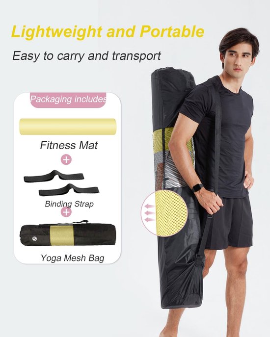 Yoga Mat Extra Dik - Geschikt voor Sport en Pilates - 1 stuk - NBR - Groot 200×130cm — afbeelding 3