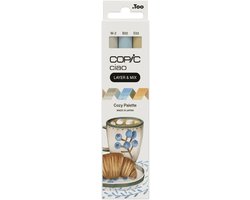 Copic Ciao "LAYER & MIX" Cozy Palette, 3 stuk(s), Beige, Lichtblauw, Warmgrijs, Beitel/penseelpunt, Rond, Inkt op alcoholbasis, Volwassene/Kind